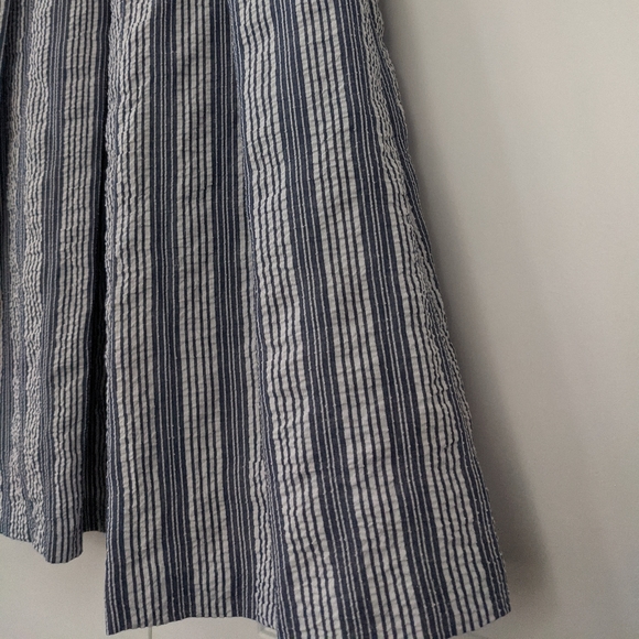 White House Black Market White and Blue Striped Sundress with Pockets - Sz. 0 - Picture 6 of 12
